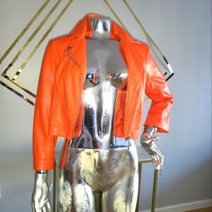 ***Womens Cropped Leather Jacket***